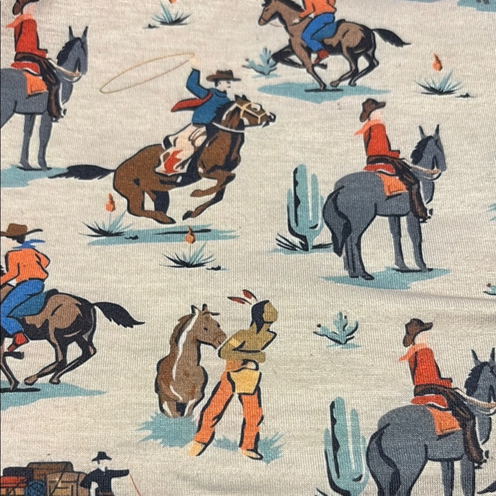 Western Printed V-Neck Blouse - Picture 2 of 2